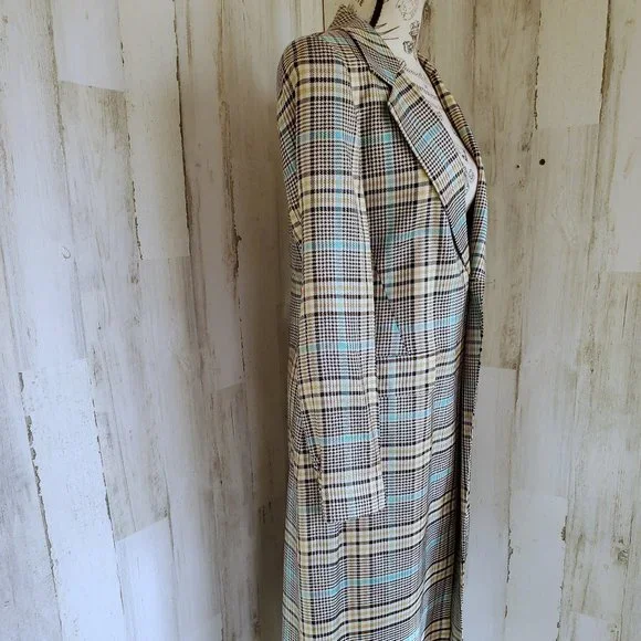 NWOT EACH X OTHER LONG PLAID DUSTER COAT - Picture 4 of 10